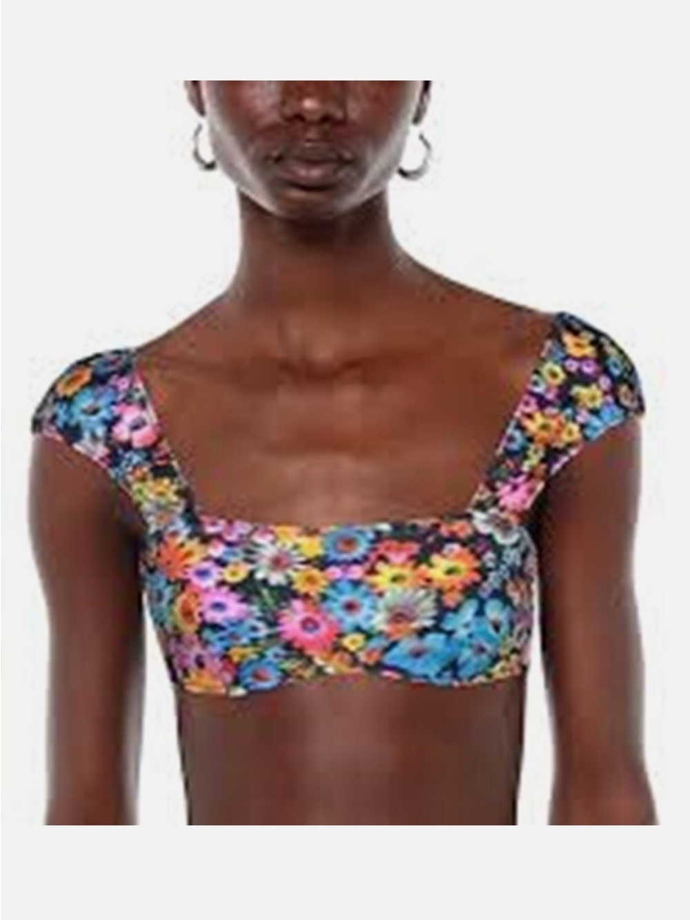 Stella McCartney Multicolor Floral Square-Neck Crop Bra
